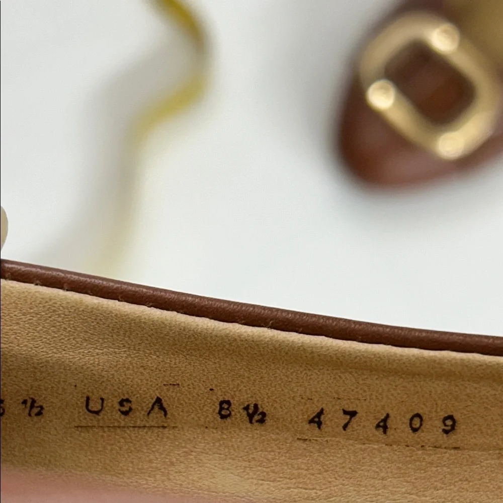 Flexi Women's Tan Loafers with Gold Buckle